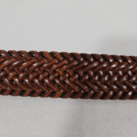 VINTAGE Hipster Western Genuine BROWN Leather Bonded Lacing BELT Men's Size 34. - Picture 12 of 17